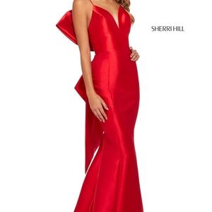 2021 red Sherri hill prom dress